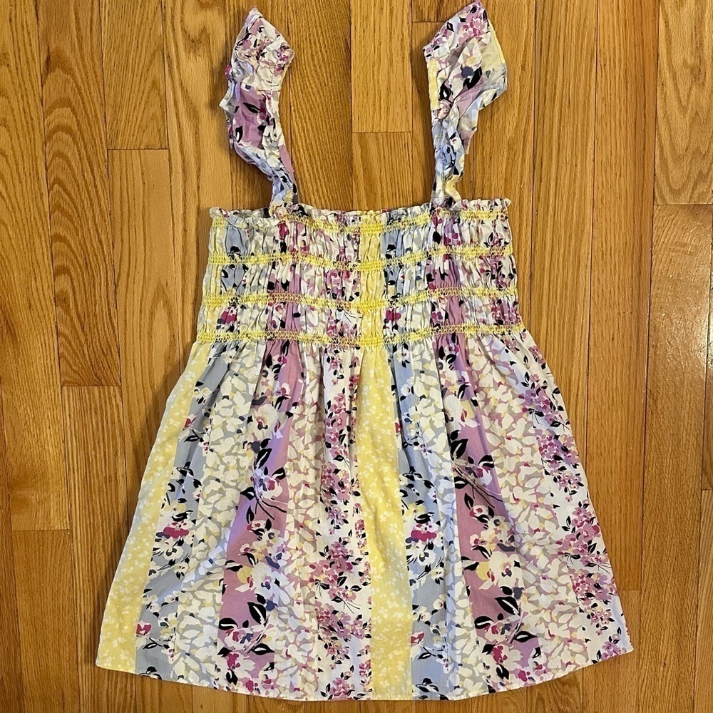 French Connection Isla Ekeze Pop Cotton Mini Dress Womens Sz 10 Patchwork Boho